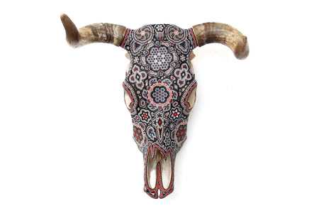 Cow Skull Huichol Art - Pariya - Huichol Art - Marakame
