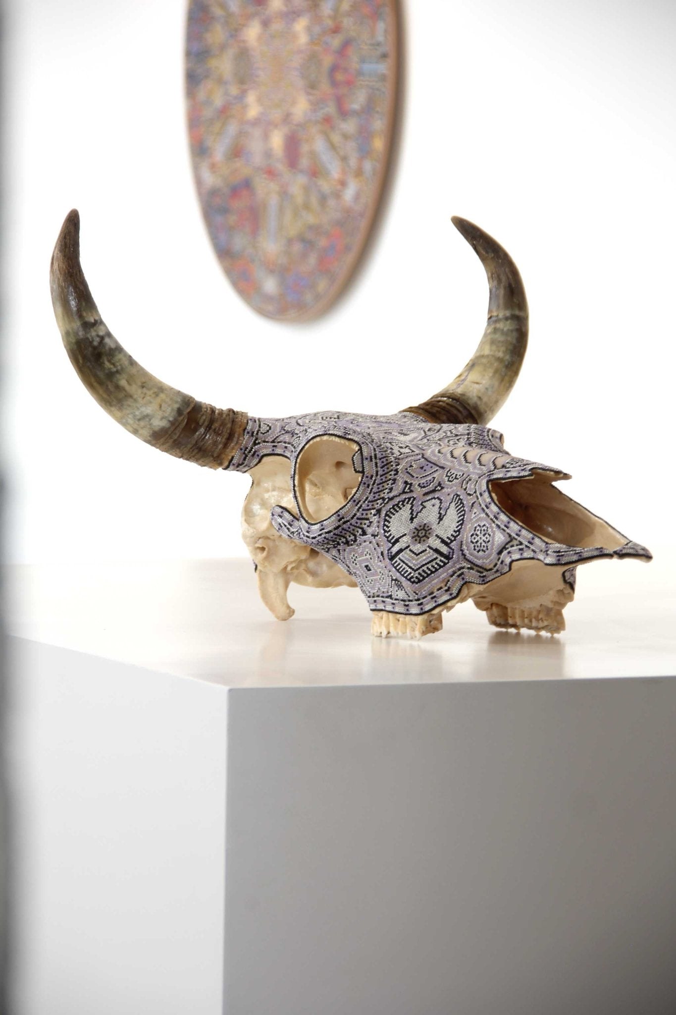 Crâne de vache Huichol Art - Tamatsi Kauyumari - Huichol Art - Marakame