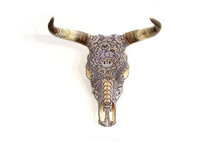 Crâne de vache Huichol Art - Tamatsi Kauyumari - Huichol Art - Marakame