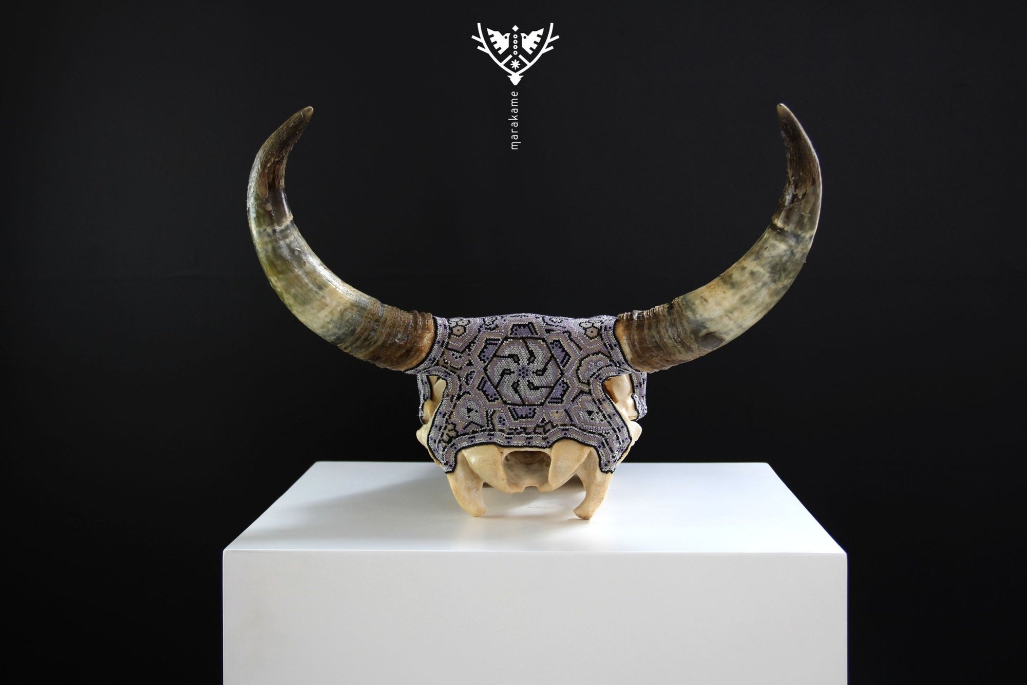 Cow Skull Huichol Art - Tamatsi Kauyumari - Huichol Art - Marakame