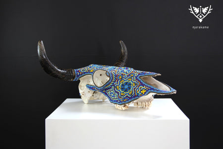 Crâne de vache Huichol Art - Tamatsime - Huichol Art - Marakame