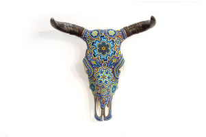 Teschio di mucca Arte Huichol - Tamatsime - Arte Huichol - Marakame