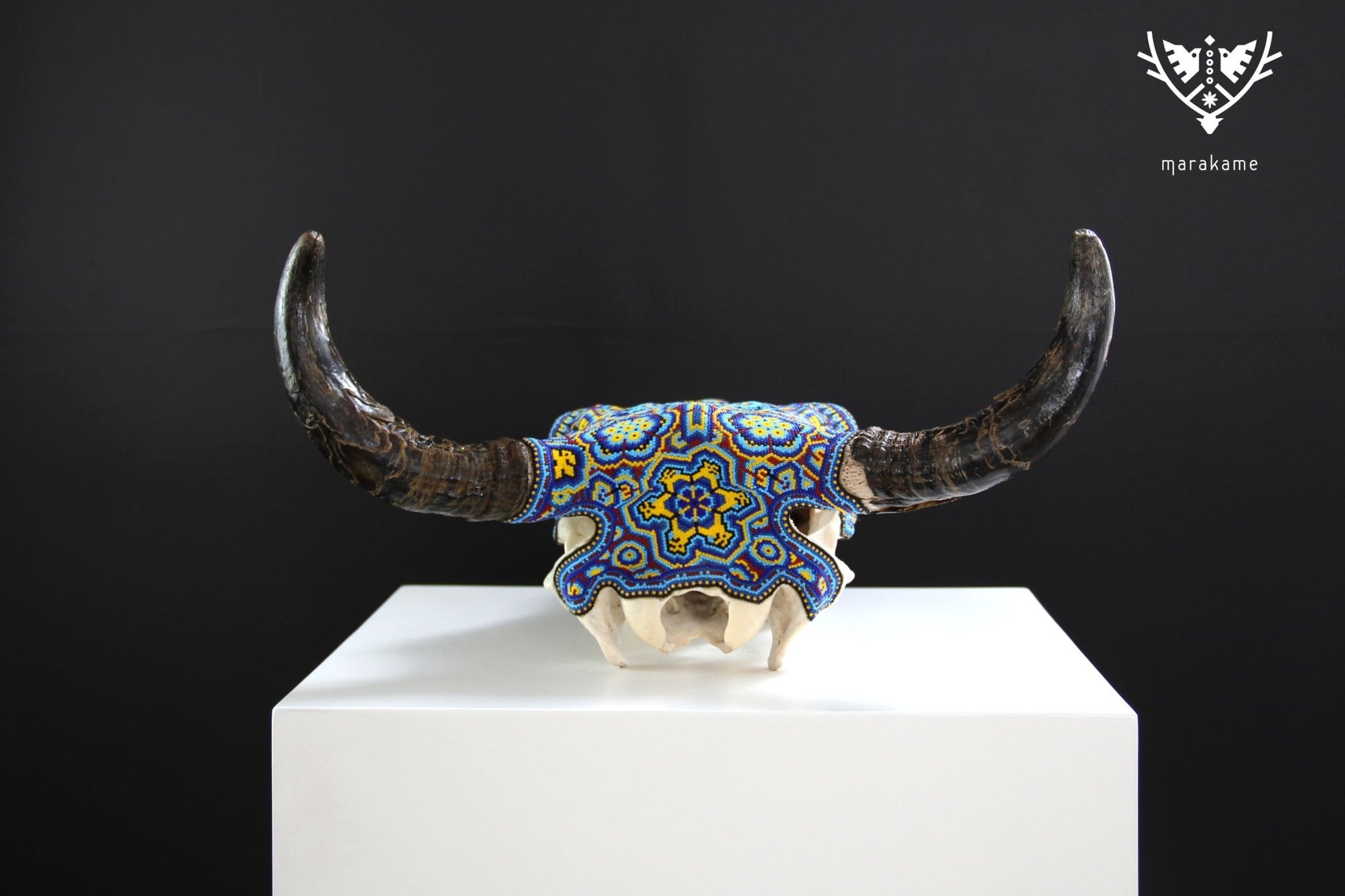 Teschio di mucca Arte Huichol - Tamatsime - Arte Huichol - Marakame