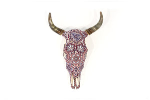 牛の頭蓋骨のウイチョル アート - タナナ ウェリカ ウィマリ - ウイチョル アート - マラカメ