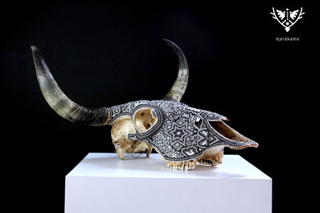 Cow Skull Huichol Art - Teká - Huichol Art - Marakame