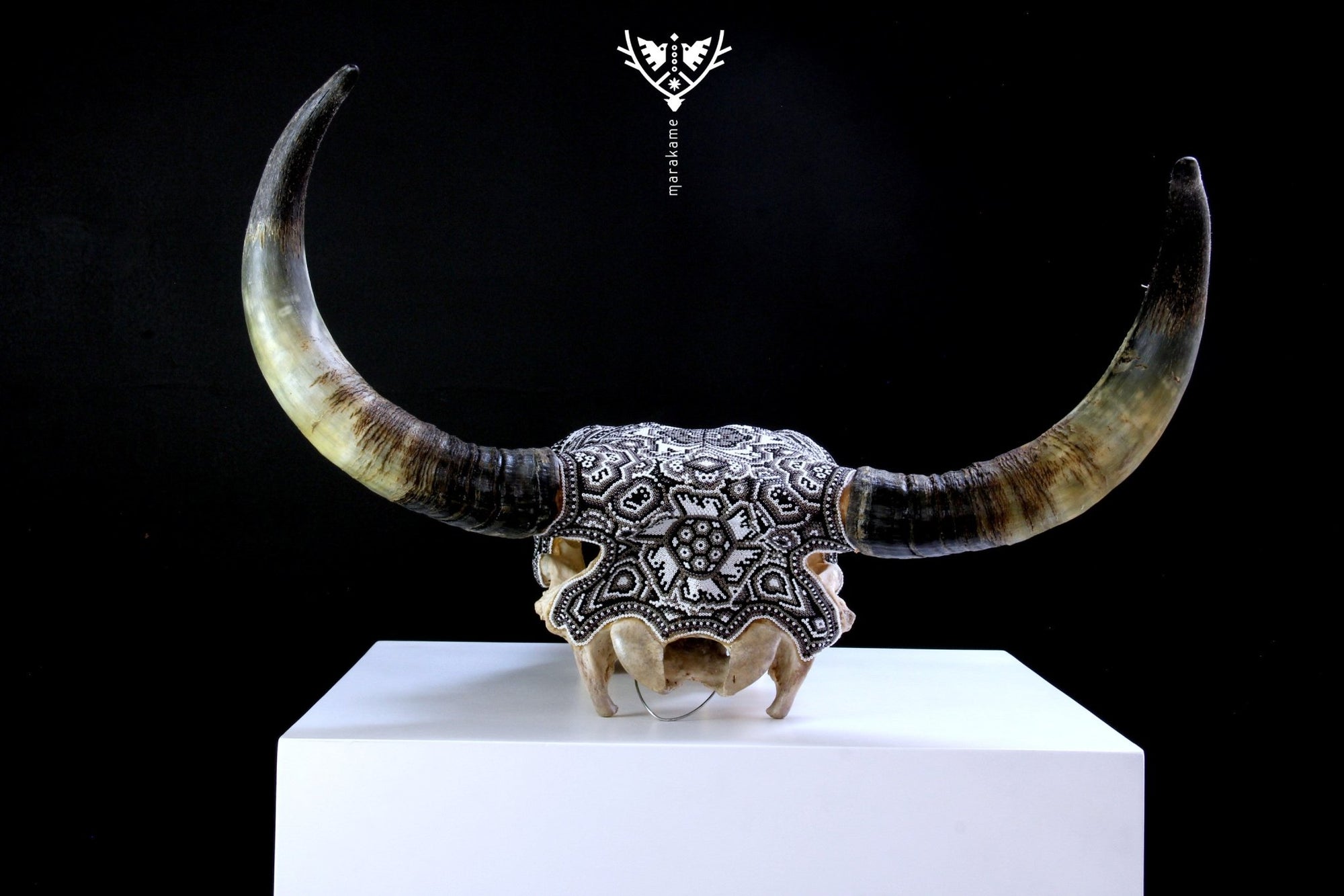 Cow Skull Huichol Art - Teká - Huichol Art - Marakame