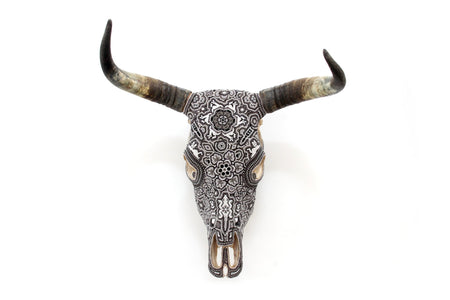 Cow Skull Huichol Art - Teká - Huichol Art - Marakame