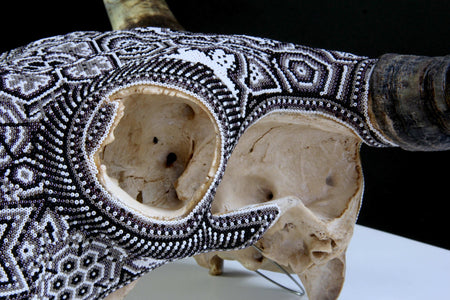 Cow Skull Huichol Art - Teká - Huichol Art - Marakame