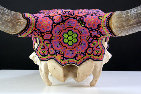 Cow Skull Huichol Art - Tseriakame - Huichol Art - Marakame