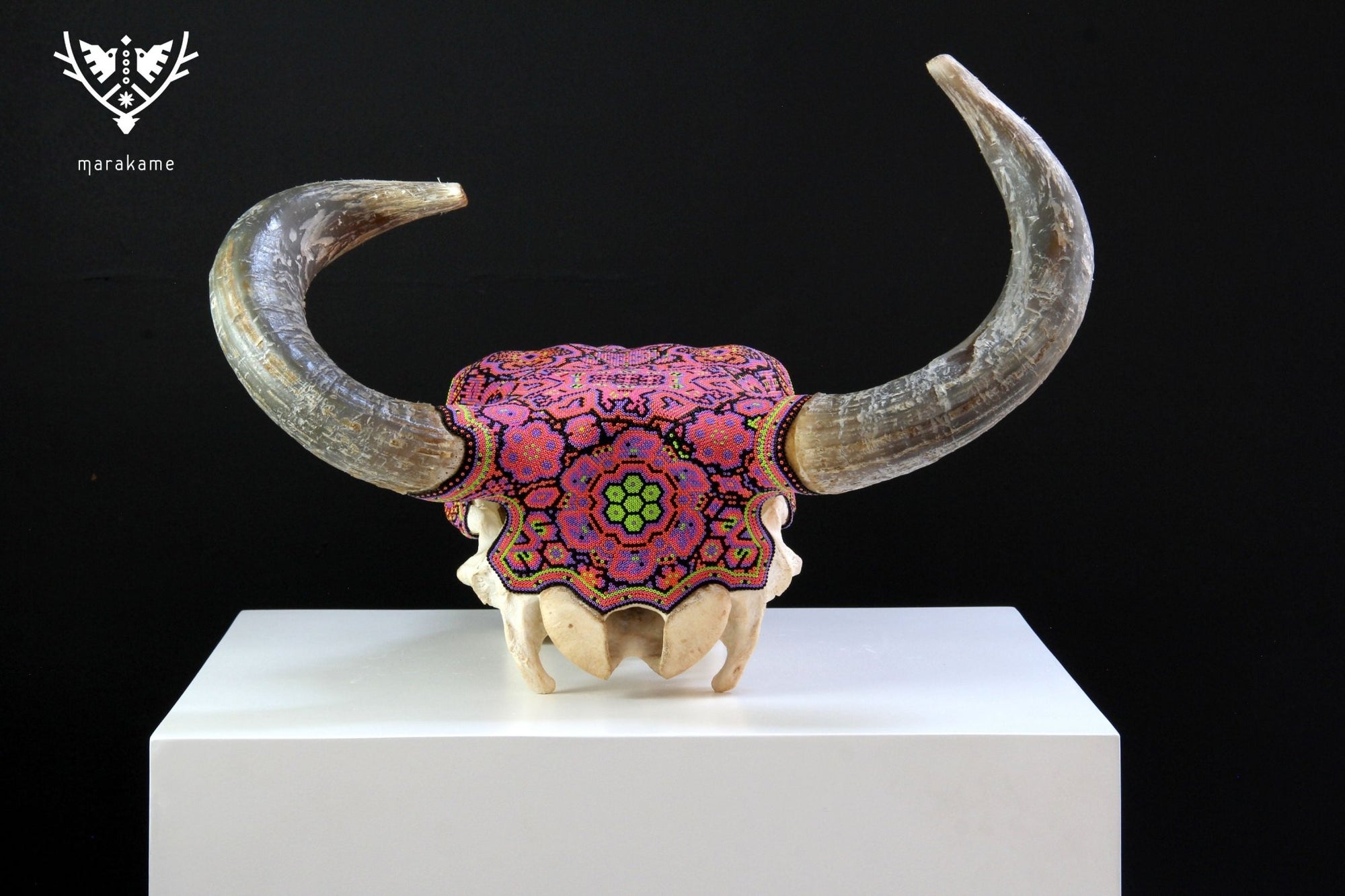 Cow Skull Huichol Art - Tseriakame - Huichol Art - Marakame