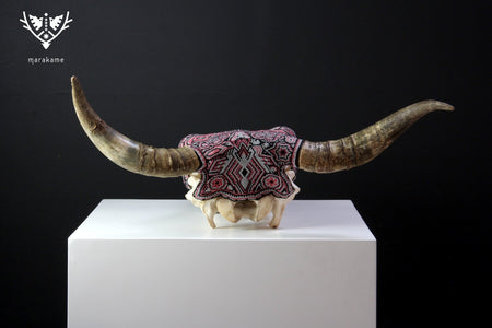 Cow Skull Huichol Art - Venaditos - Huichol Art - Marakame