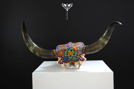 Cow Skull Huichol Art - Wa x+rikiya - Huichol Art - Marakame