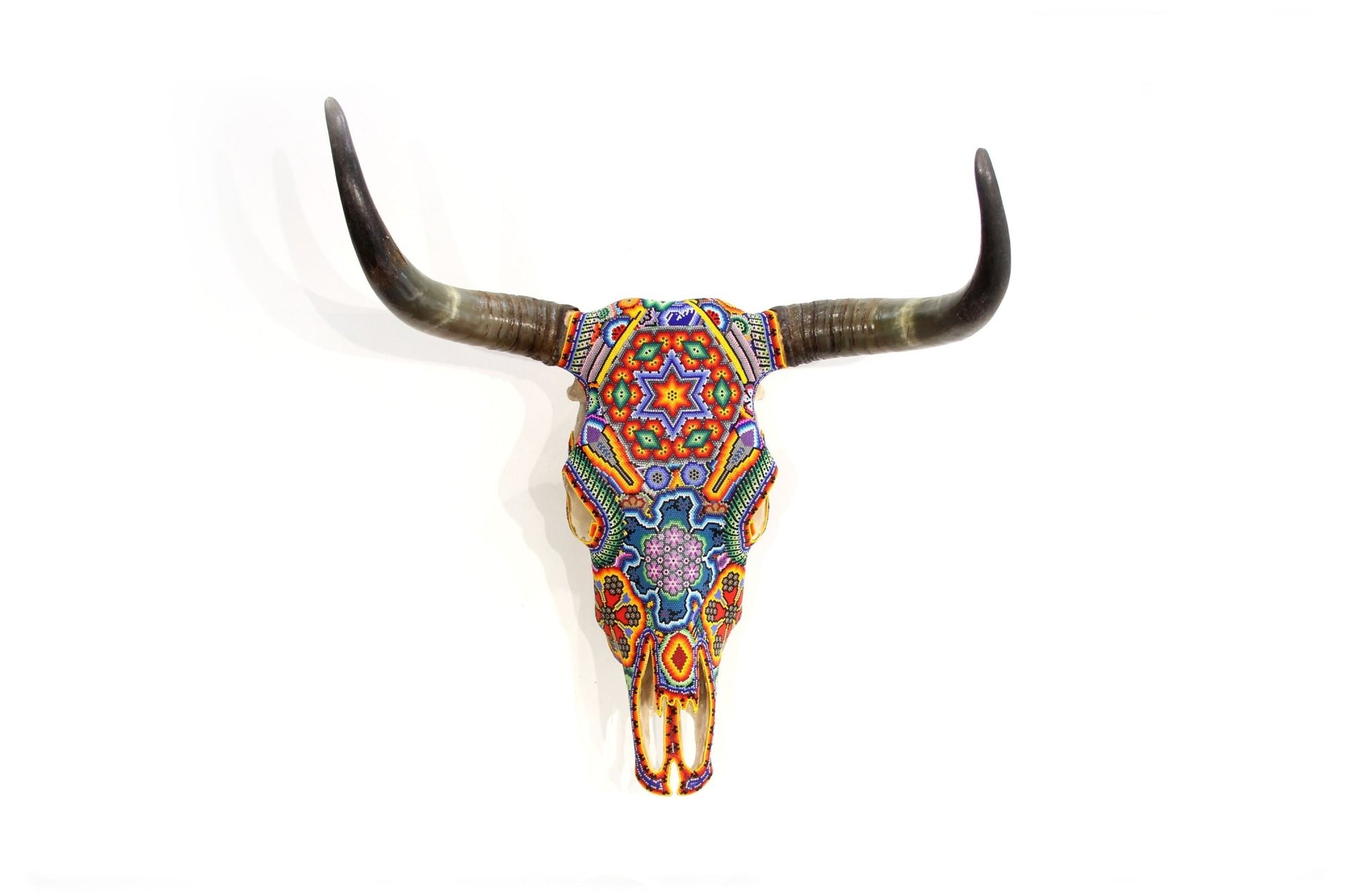 Crâne de vache Huichol Art - Wa x+rikiya - Huichol Art - Marakame