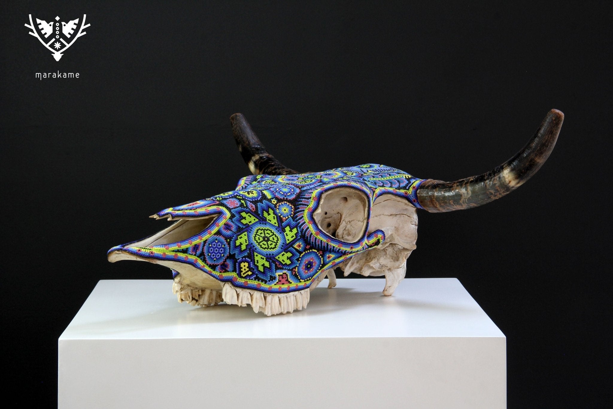 Crâne de vache Art Huichol - Wexikia - Art Huichol - Marakame