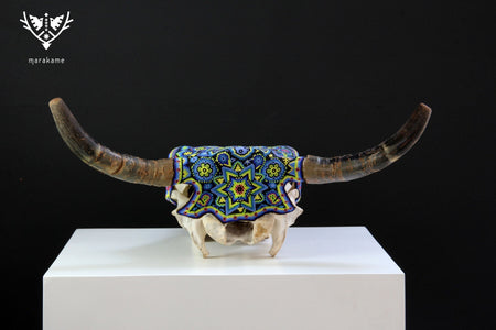 Mucca Skull Huichol Art - Wexikia - Huichol Art - Marakame