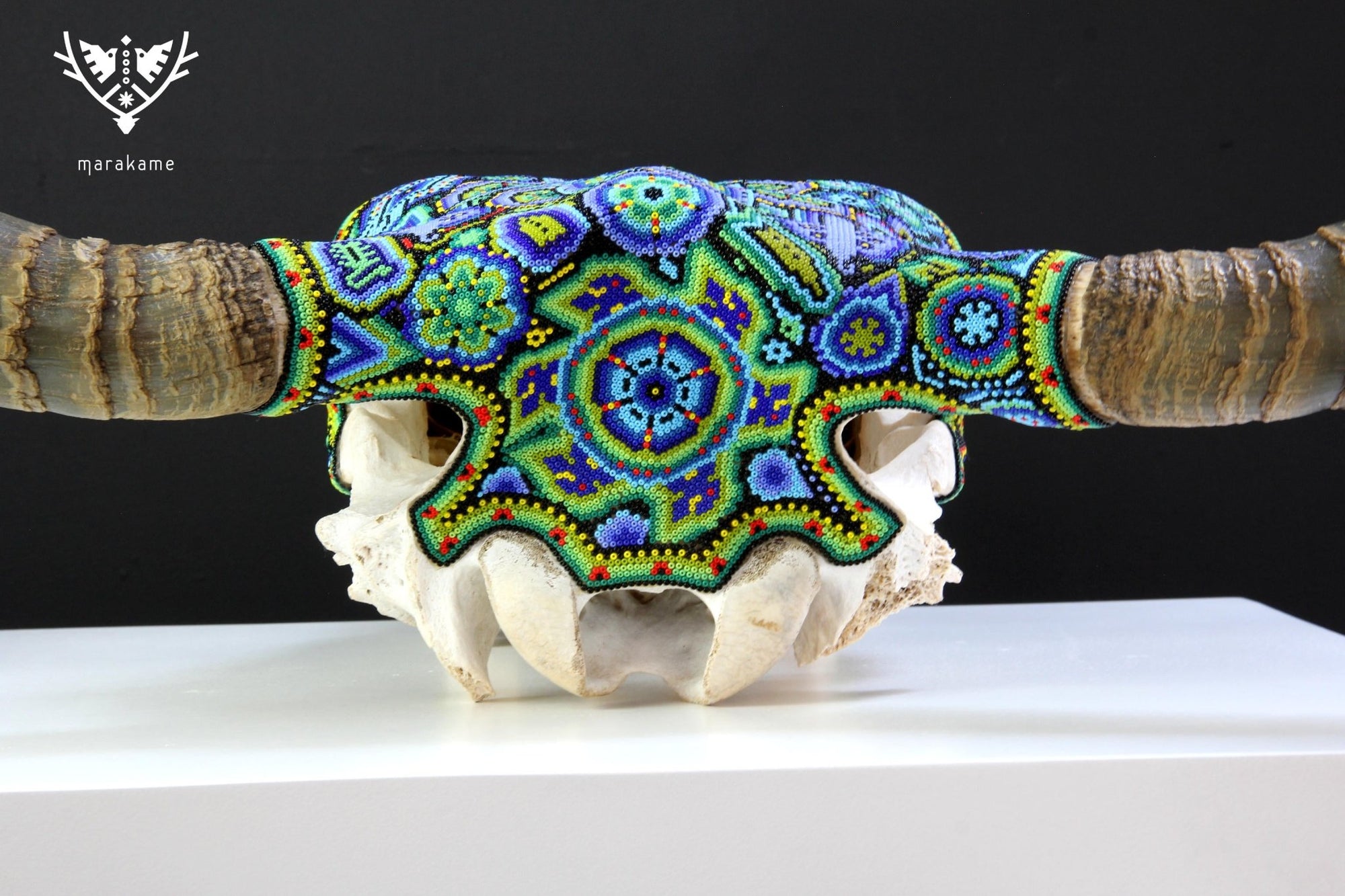 Cow Skull Huichol Art - Wexikia Hikuri - Huichol Art - Marakame