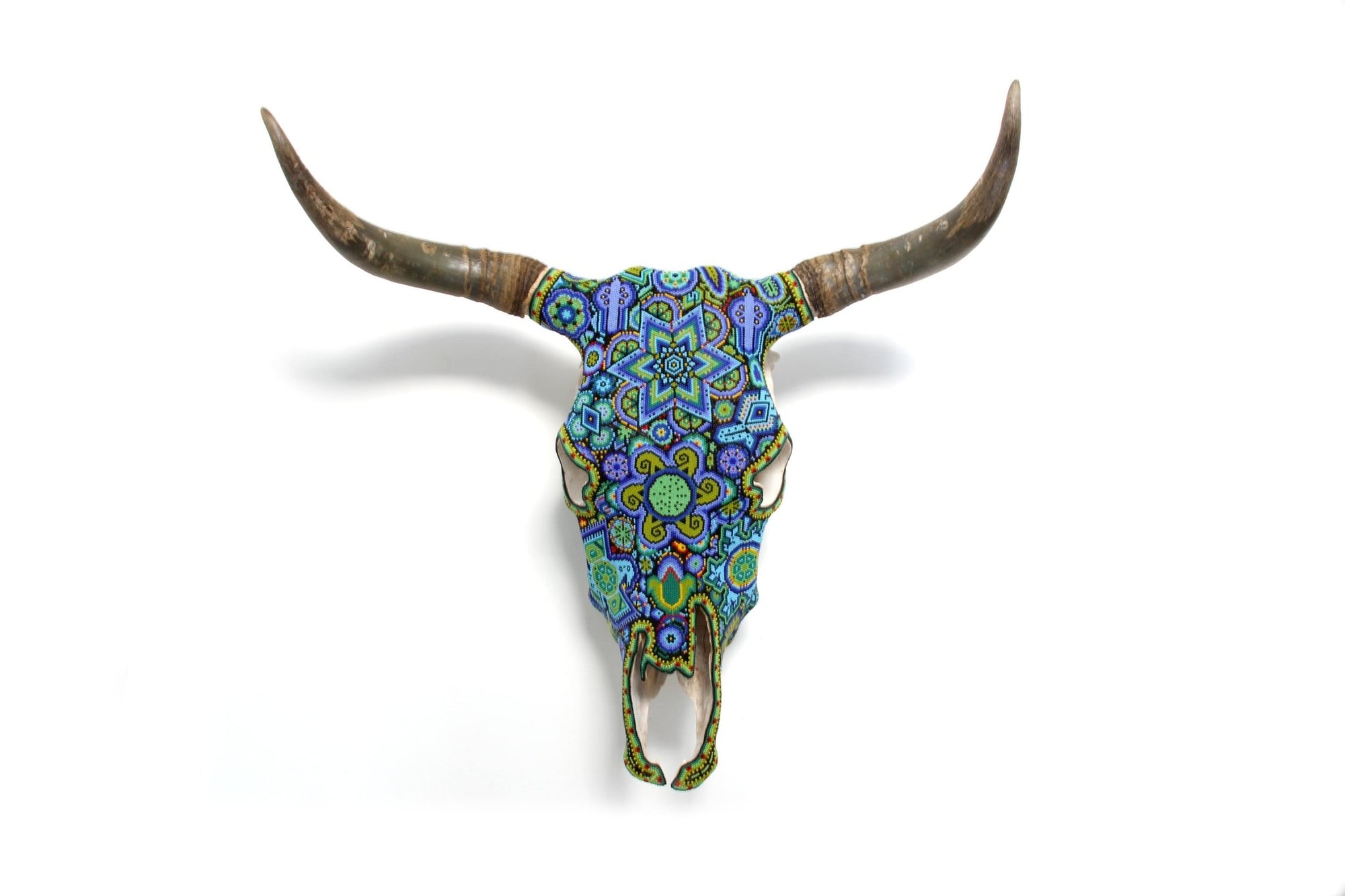 Cow Skull Huichol Art - Wexikia Hikuri - Huichol Art - Marakame
