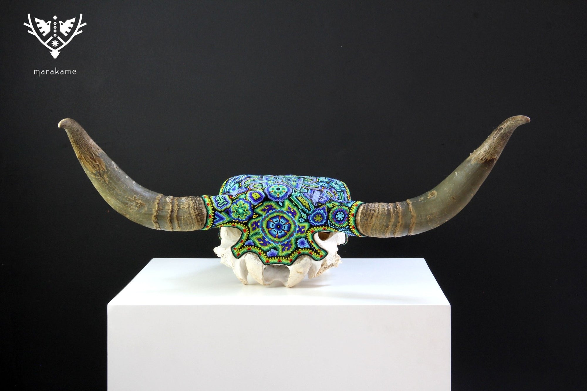 Cow Skull Huichol Art - Wexikia Hikuri - Huichol Art - Marakame