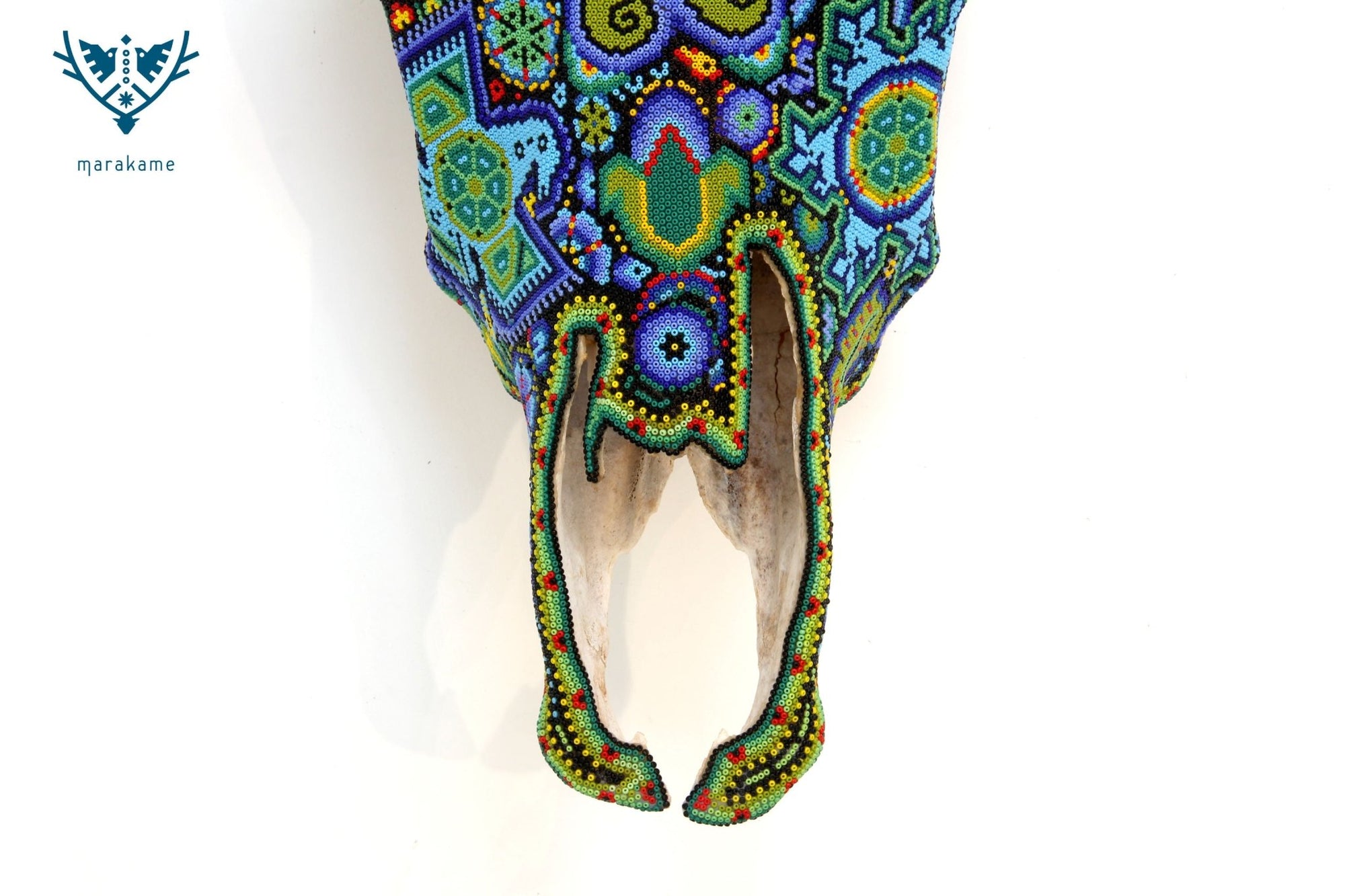 Cow Skull Huichol Art - Wexikia Hikuri - Huichol Art - Marakame