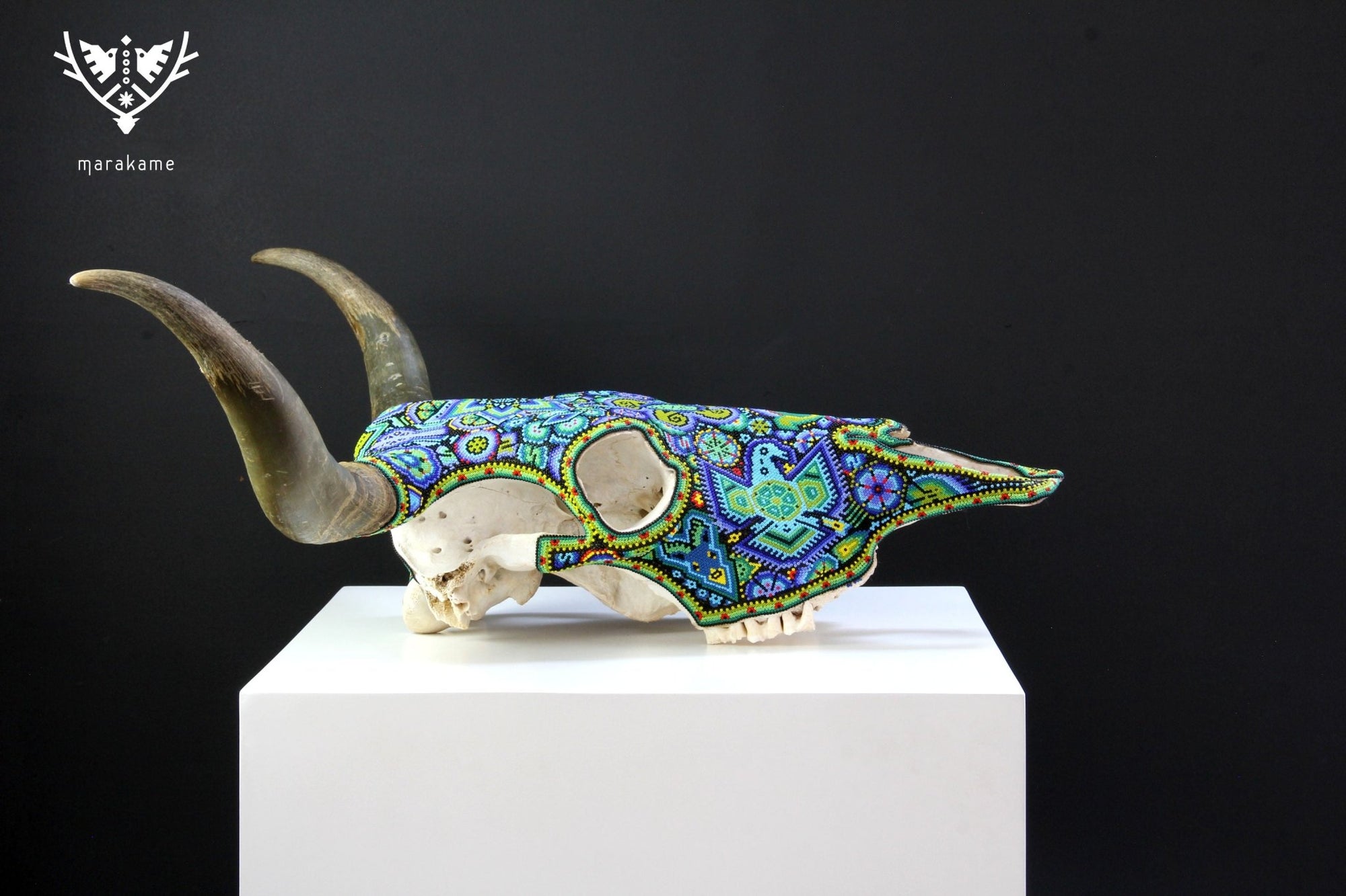 Cow Skull Huichol Art - Wexikia Hikuri - Huichol Art - Marakame