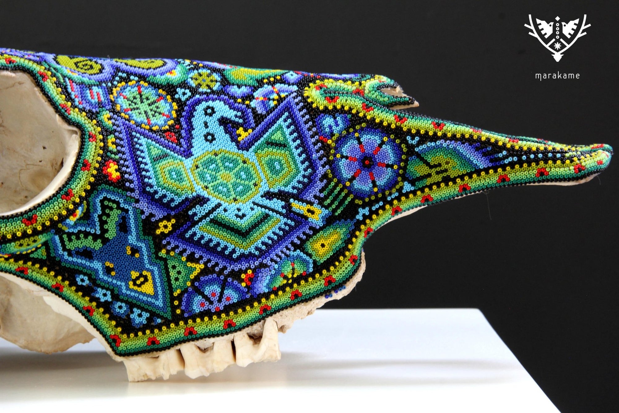 Cow Skull Huichol Art - Wexikia Hikuri - Huichol Art - Marakame
