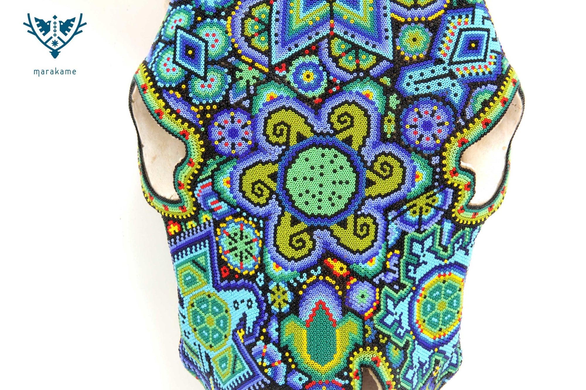 Cow Skull Huichol Art - Wexikia Hikuri - Huichol Art - Marakame