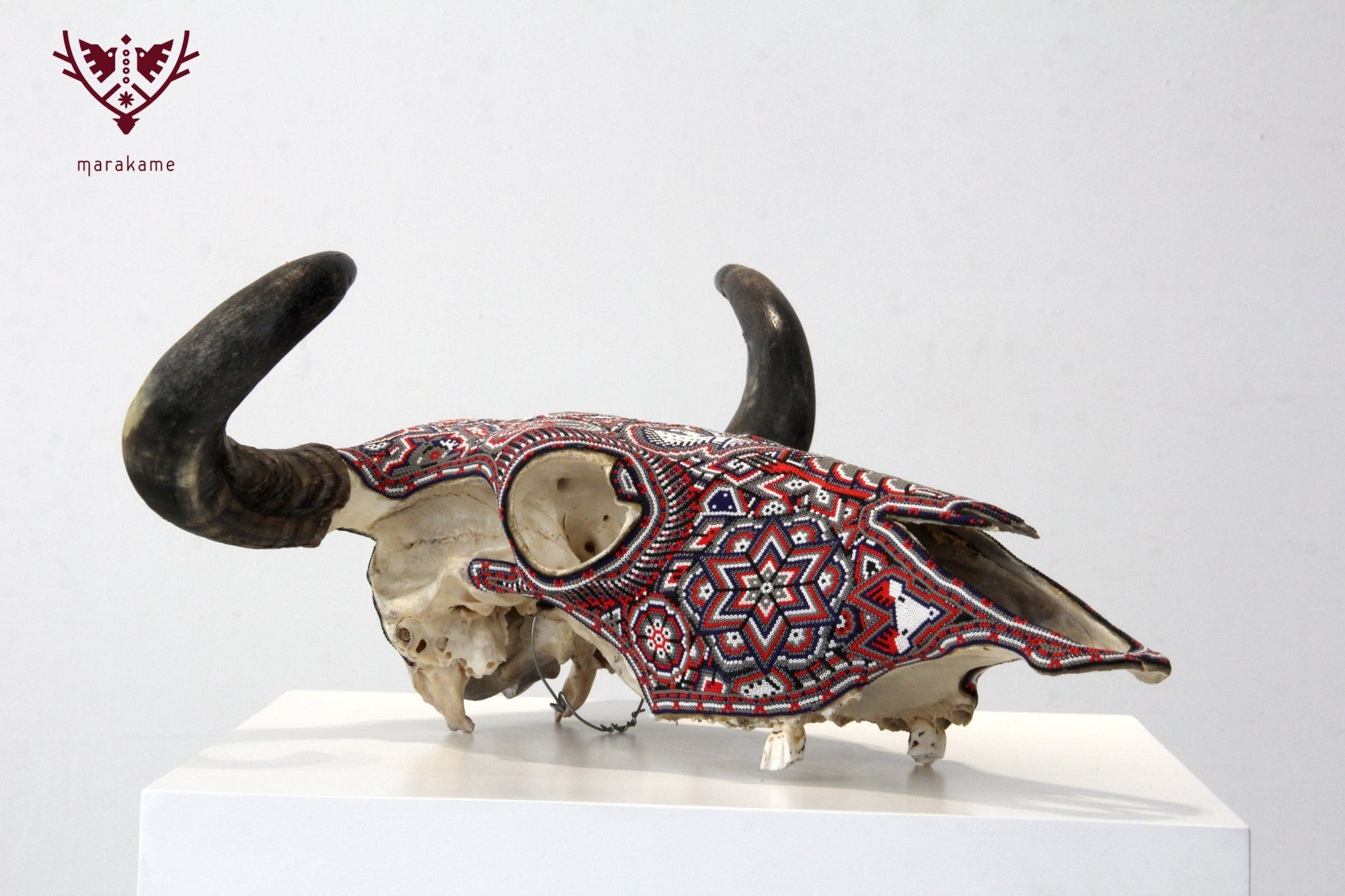 Cow Skull Huichol Art - Wirikuta Mieme Tseriekame - Huichol Art - Marakame