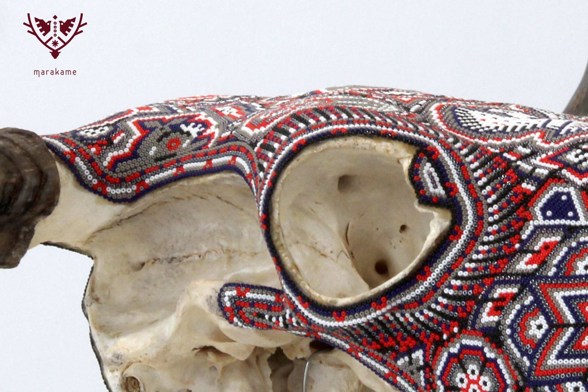 Cow Skull Huichol Art - Wirikuta Mieme Tseriekame - Huichol Art - Marakame
