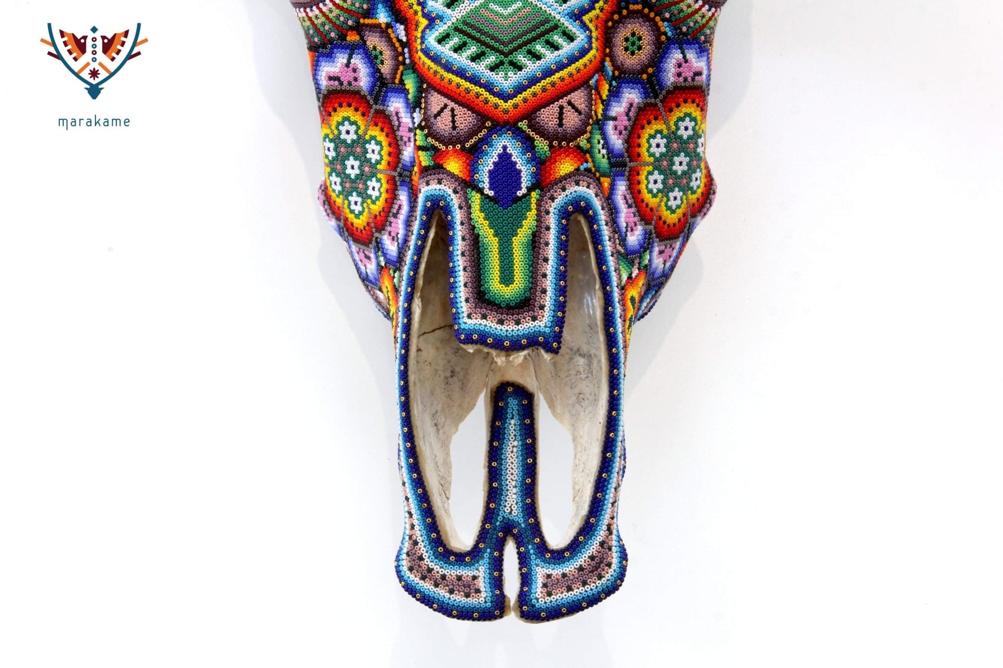 Crâne de vache Art Huichol - grand xupurero - Art Huichol - Marakame
