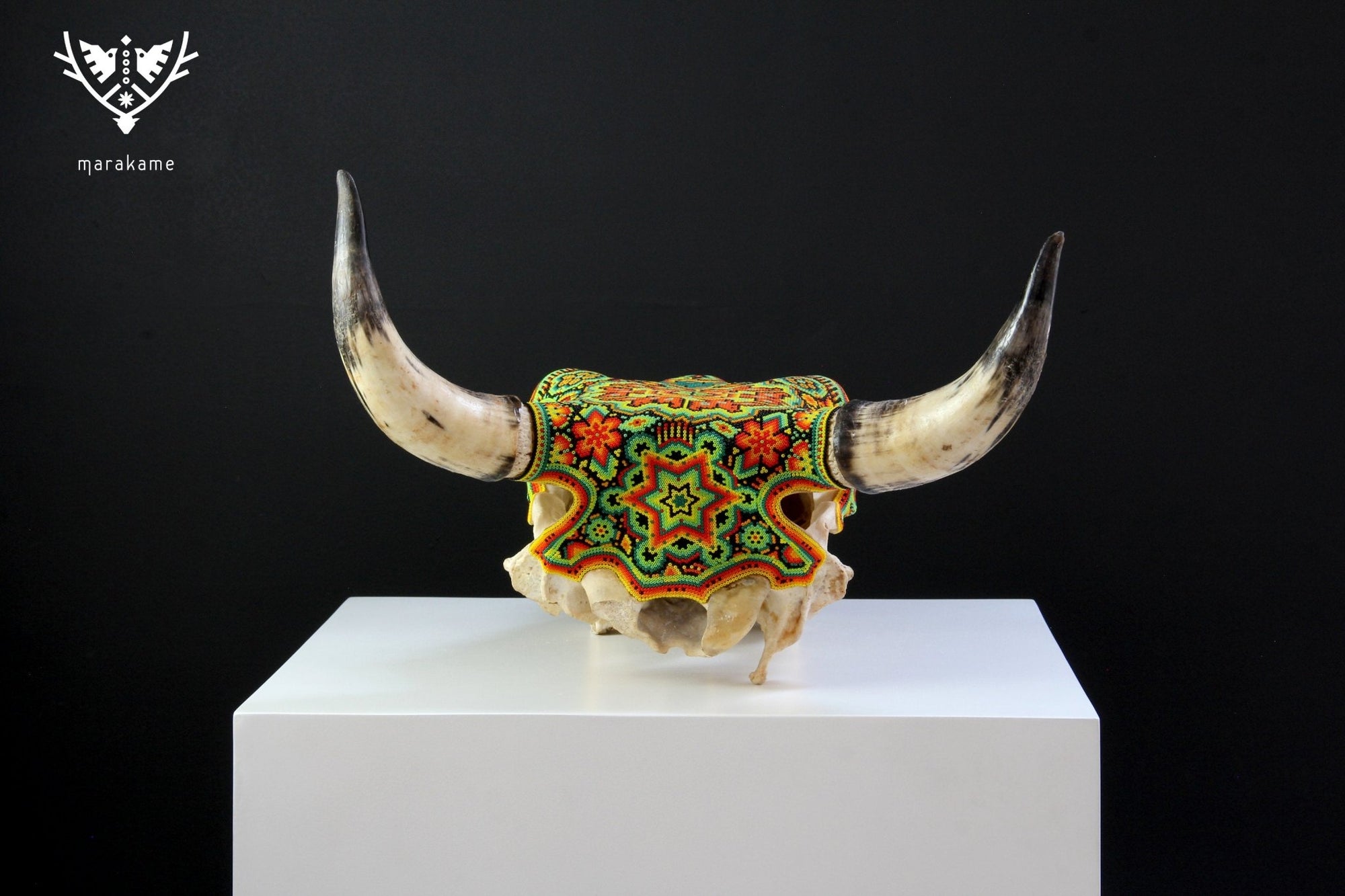 Cow Skull Huichol Art - Xurawe I - Huichol Art - Marakame