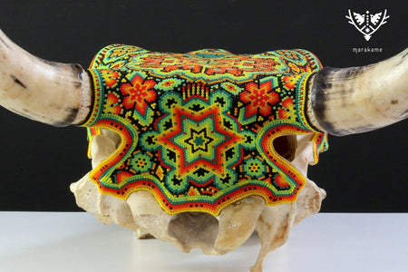 Cow Skull Huichol Art - Xurawe I - Huichol Art - Marakame