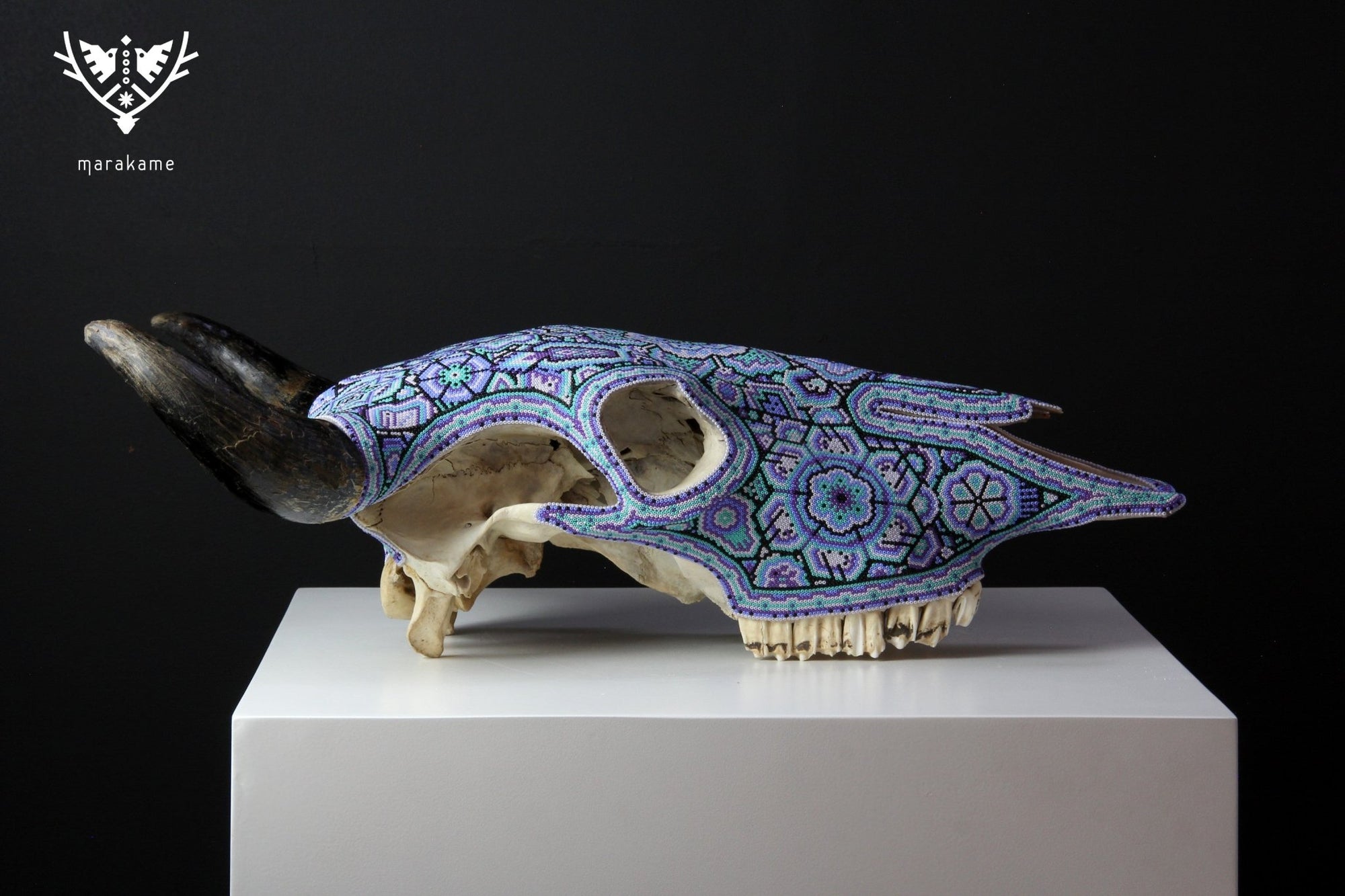 Cow Skull Huichol Art - Xurawe II - Huichol Art - Marakame