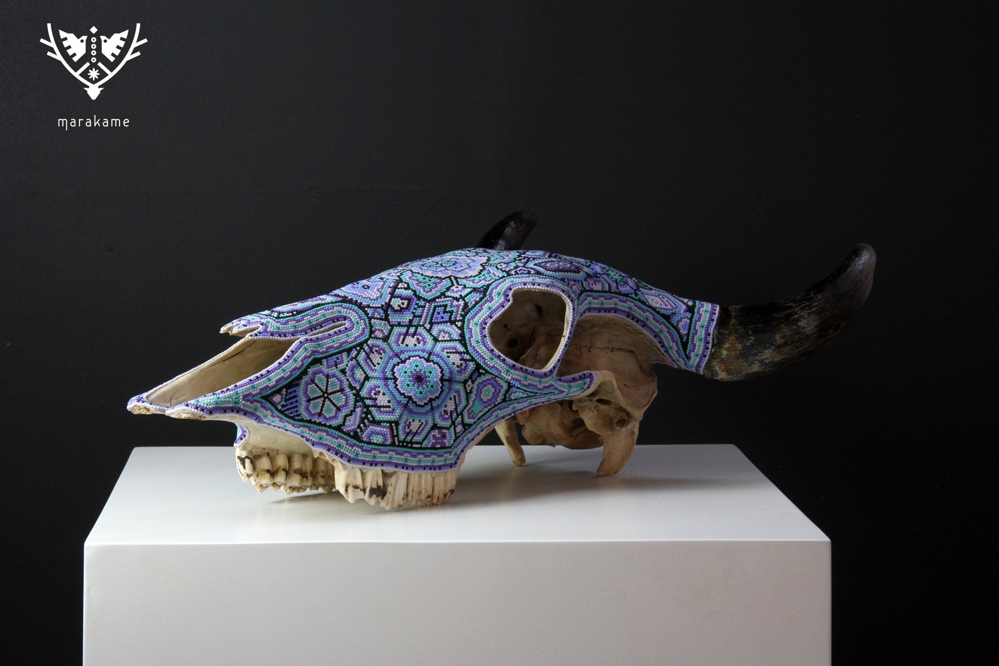 Kuhschädel Huichol Art - Xurawe II - Huichol Art - Marakame