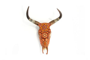 Cráneo de vaca Arte Huichol - Xurawe Tatewari - Arte Huichol - Marakame