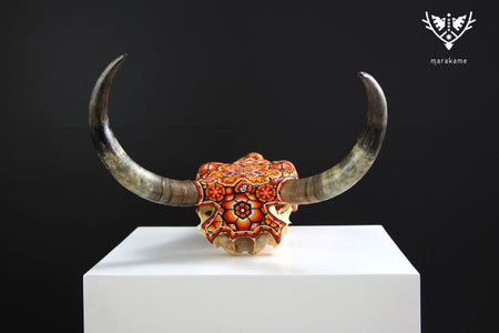 Arte Huichol del teschio di mucca - Xurawe Tatewari - Arte Huichol - Marakame