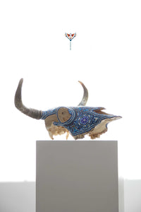 牛の頭蓋骨のウイチョル アート - シュラウェ テマイ - ウイチョル アート - マラカメ