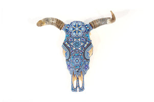 Arte Huichol del teschio di mucca - Xurawe Temai - Arte Huichol - Marakame