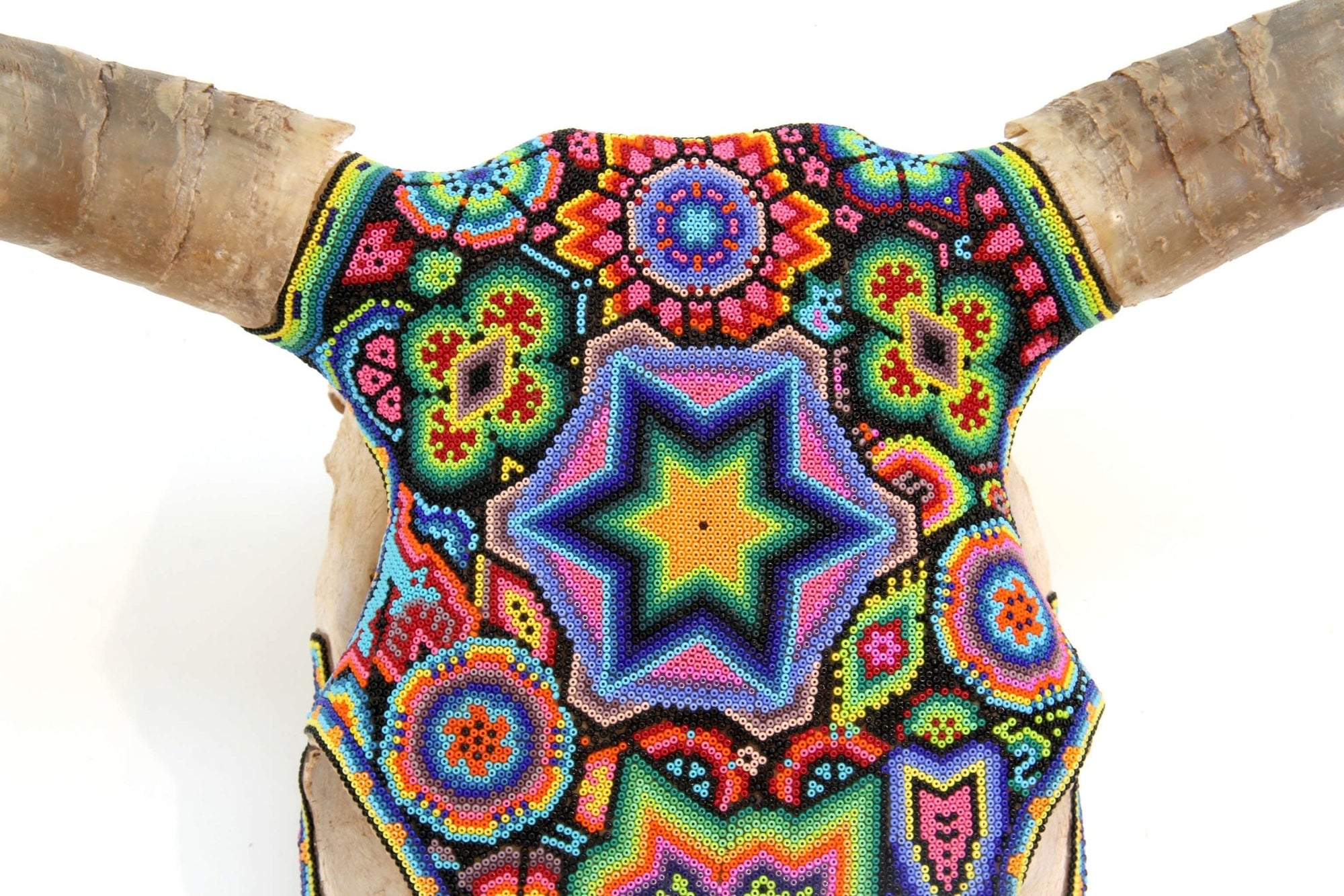 Crâne de vache Art Huichol - Xurawe temai - Art Huichol - Marakame