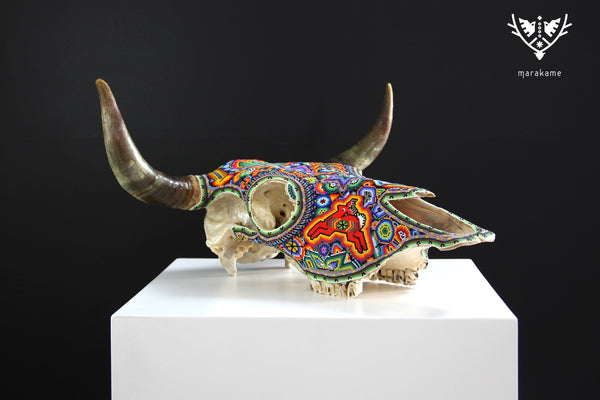 craneo-de-vaca-arte-huichol-