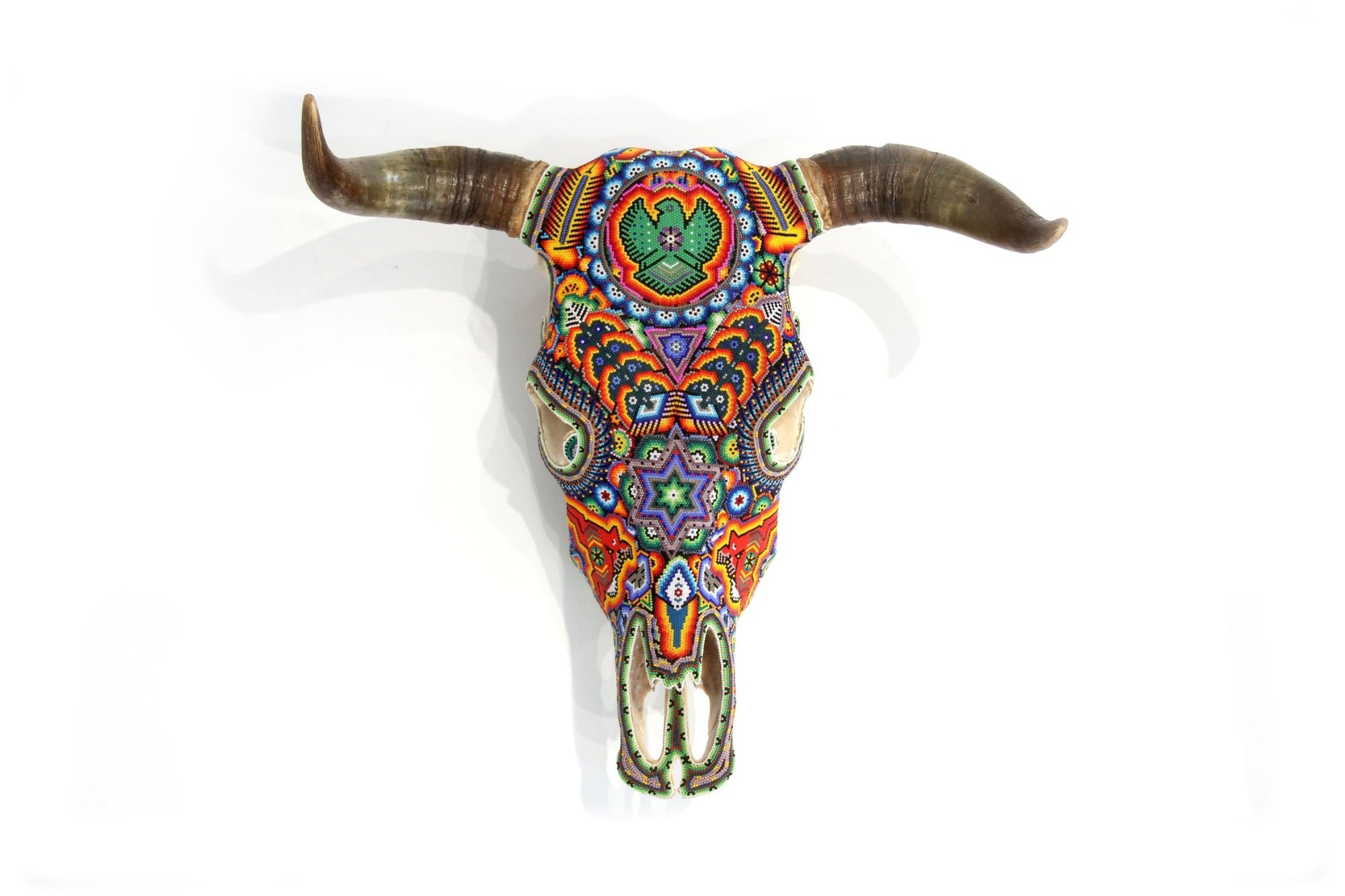 Arte Huichol del teschio di mucca - Xurawe wexik+a - Arte Huichol - Marakame