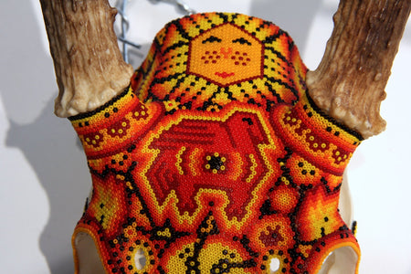 Cráneo de Venado Huichol - Xunuri - Arte Huichol - Marakame