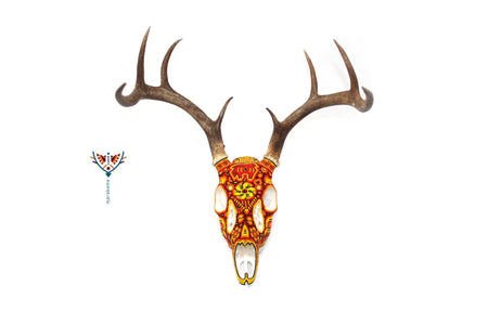 Huichol Deer Skull - "Xunuri" - Huichol Art - Marakame