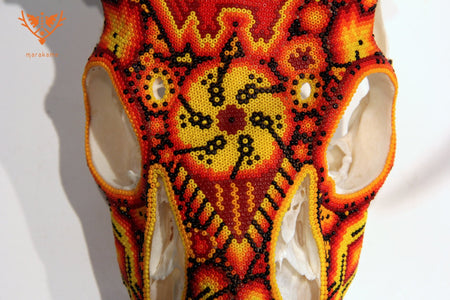 Huichol Deer Skull - Xunuri - Huichol Art - Marakame