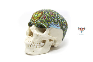 Cranio umano iperrealistico "Hauxamanaka" - Huichol Art - Marakame