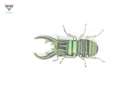 Escarabajo hembra - Witol yee XII - Arte Huichol - Marakame
