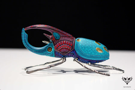 Männlicher Käfer - Witol yee mash II - Huichol art - Marakame