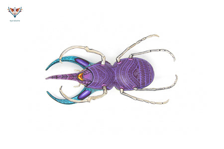 Escarabajo macho - Witol yee mash IV - Arte Huichol - Marakame