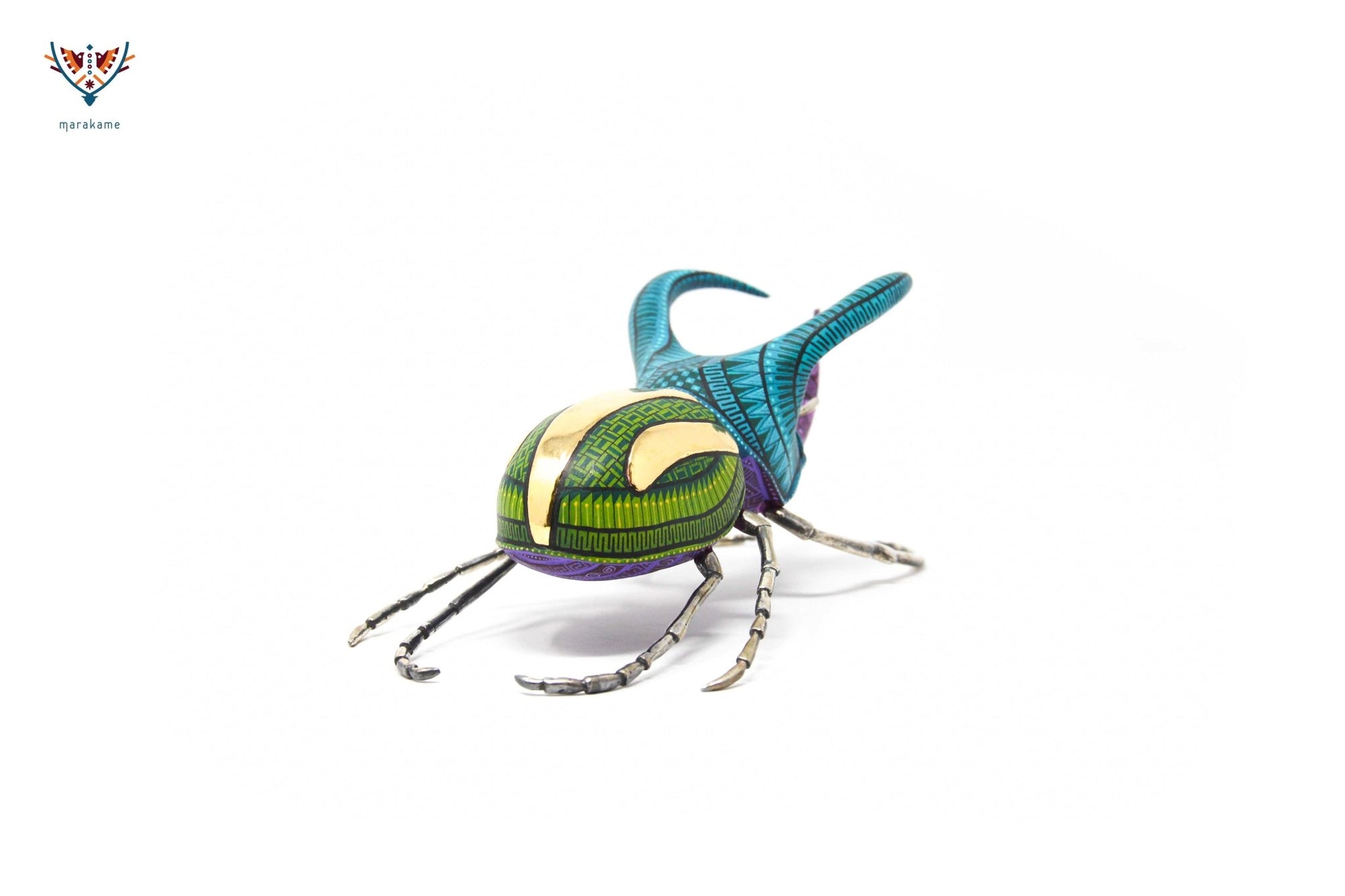 Escarabajo macho - Witol yee mash IV - Arte Huichol - Marakame