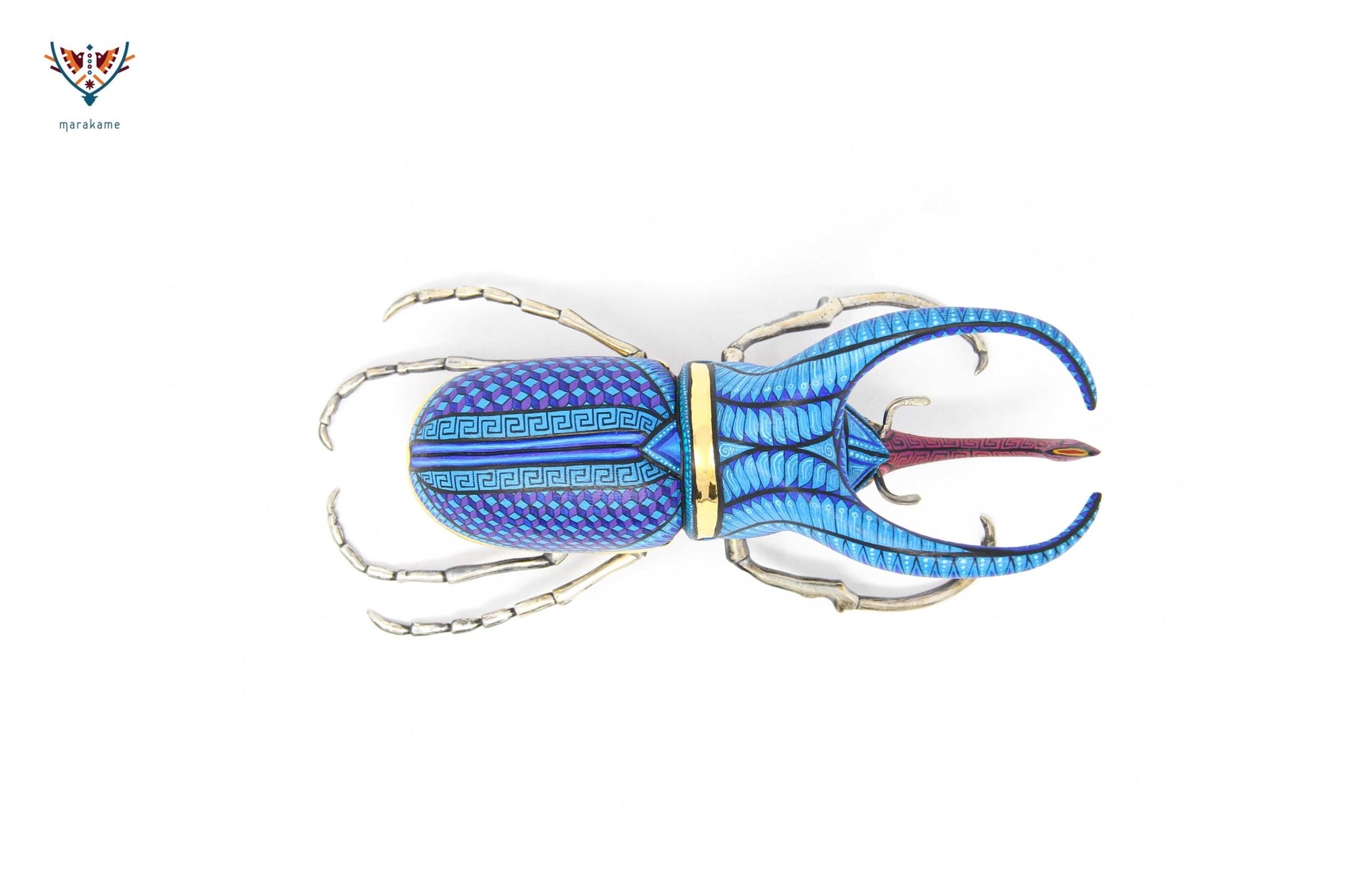 Escarabajo macho - Witol yee mash XV - Arte Huichol - Marakame