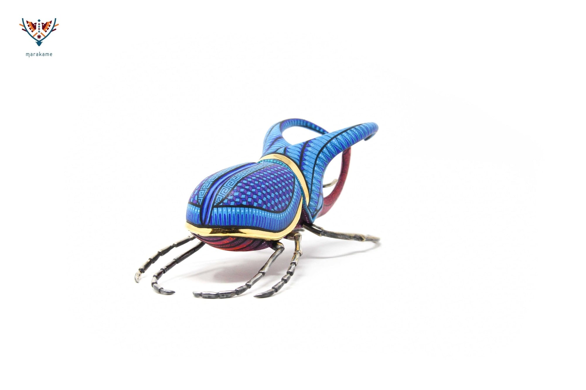 Escarabajo macho - Witol yee mash XV - Arte Huichol - Marakame